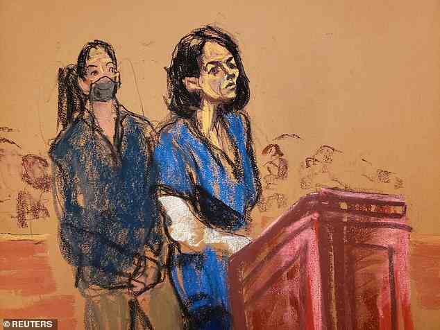 Pictured: A court sketch of Maxwell at her sentencing hearing on June 28, where she apologized for her role in helping Epstein
