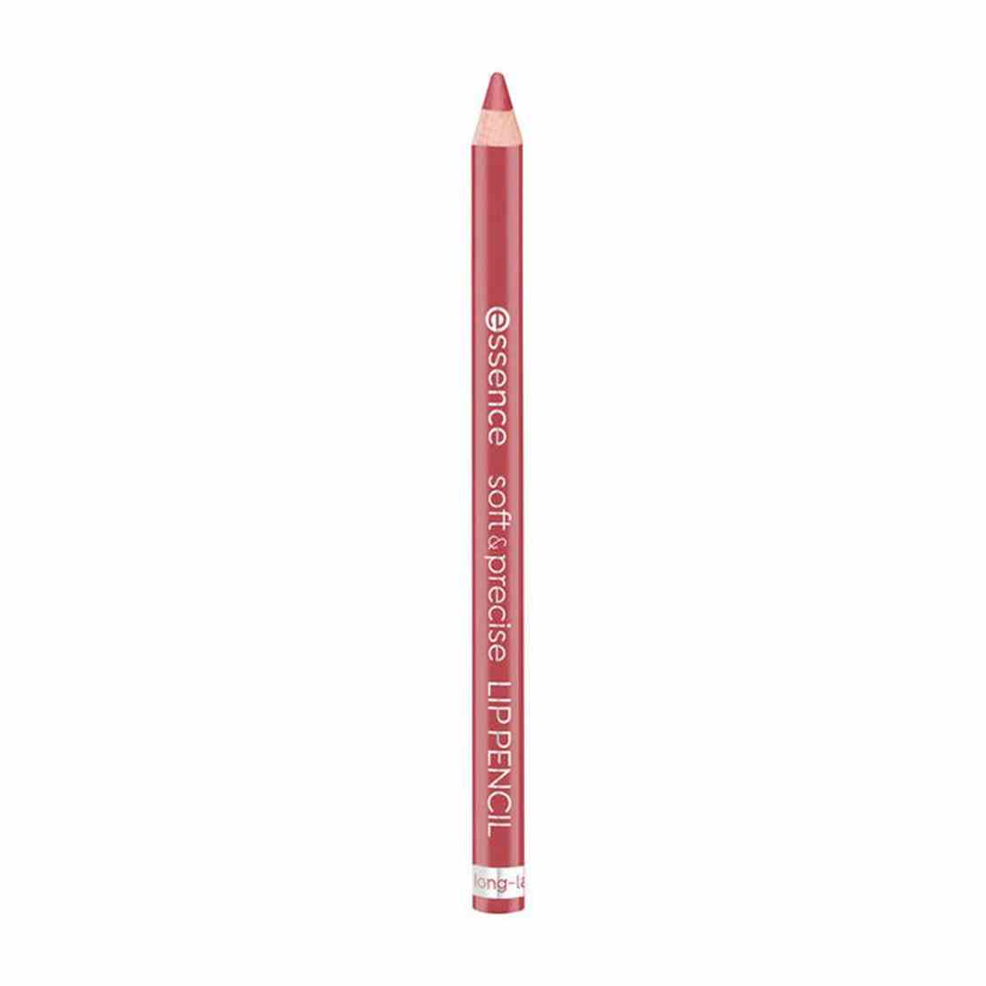 Essence Soft & Precise Lip Pencil Lippenstift in warmem Rosa auf weißem Hintergrund