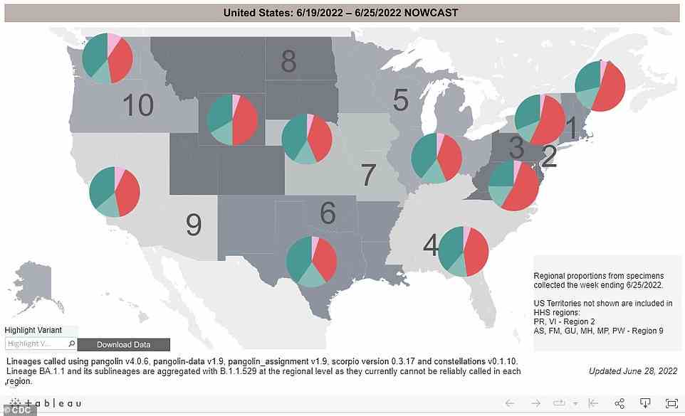 Im Gegensatz zu früheren Virusstämmen, die sich in den USA hauptsächlich von Ost nach West ausgebreitet haben, sind BA.4 und BA.5 an der Westküste häufiger als an der Ostküste