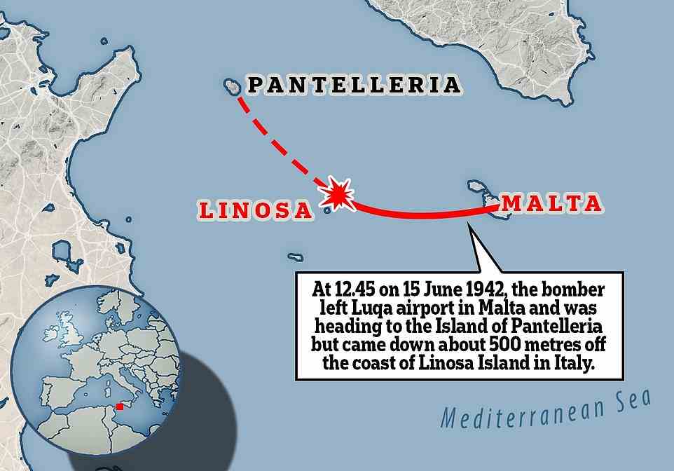 Der Bomber startete am 15. Juni 1942 um 00:45 Uhr vom Flughafen Luqa in Malta, um den Schiffsverkehr in der Gegend um die Insel Pantelleria zu beobachten