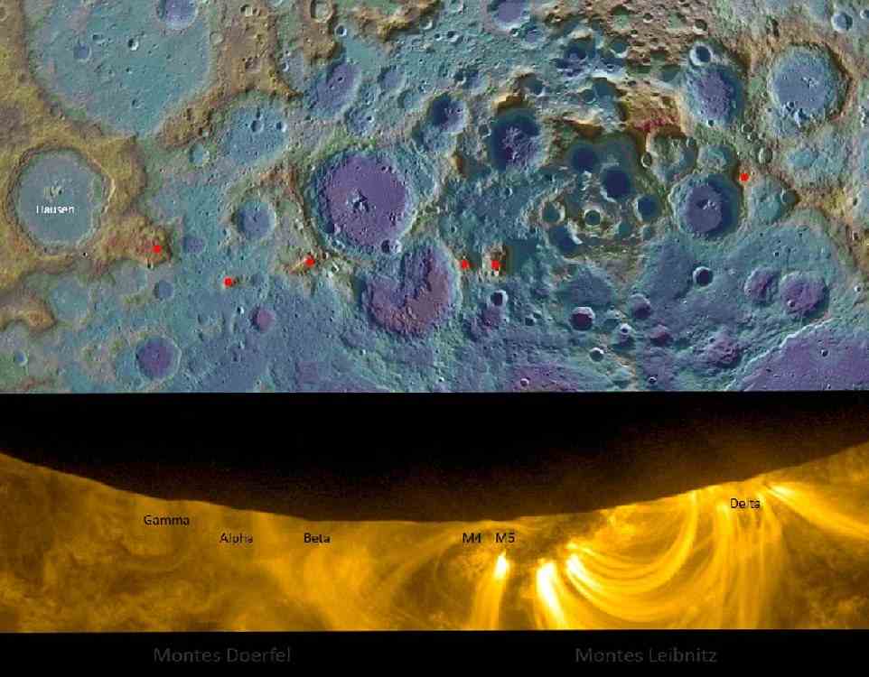Patricio Leon aus Santiago, Chile, verglich die Nahaufnahmen des Mondes, der sich über die Sonne bewegte, mit einer Topografiekarte des Lunar Reconnaissance Orbiter. Er konnte während der Sonnenfinsternis die Bergketten Leibnitz und Dörfel in der Nähe des Südpols des Mondes identifizieren