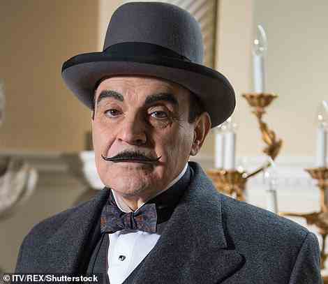 TV mystery series Poirot, with David Suchet as the detective himself pictured, filmed at High and Over House