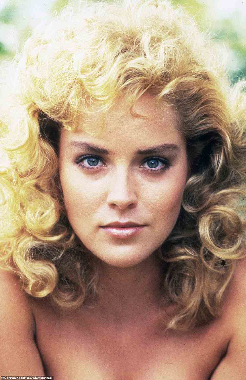 Telling all: Sharon Stone has been open about her fertility struggles in recent years, with the star sharing details about her abortion as a teen and her inability to conceive afterwards (pictured in 1985)