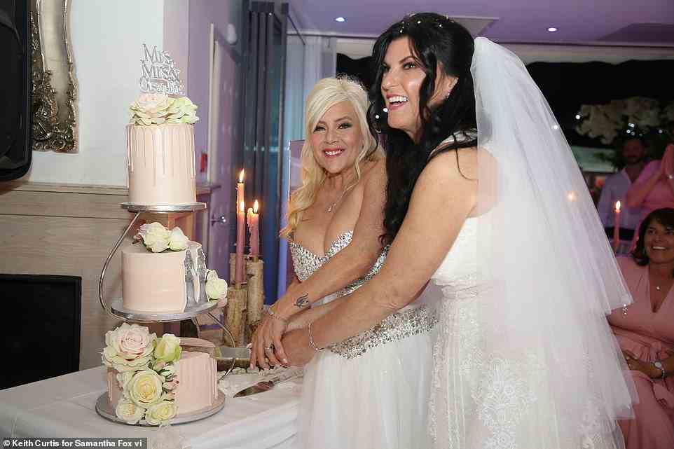 A three-tier cake, Norwegian pop star entertainment and a busty bridal gown fit for a former Page 3 girl! Inside Sam Fox and Linda Olsen's lavish five-star wedding after the couple exchanged vows in Essex on Saturday