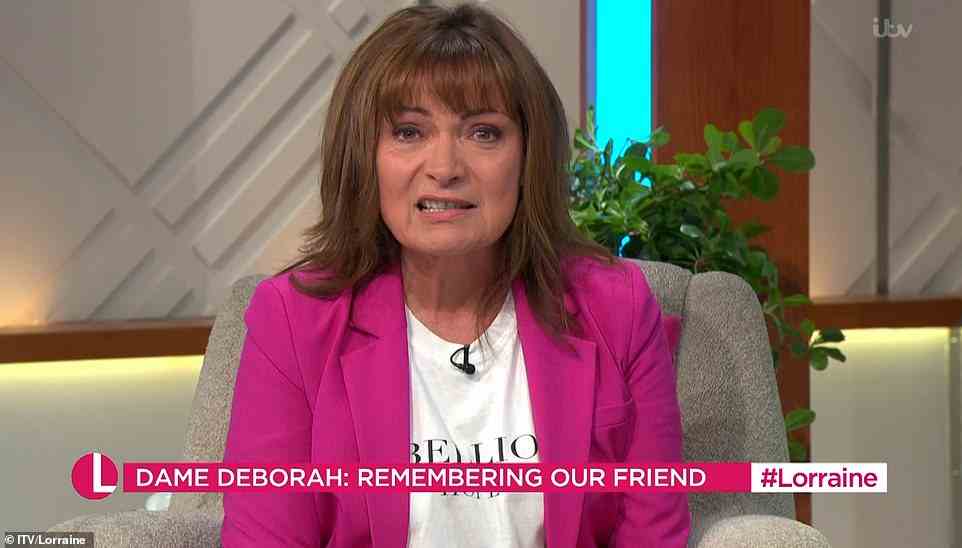 ITV presenters Lorraine Kelly and Susannah Reid became emotional as they paid tribute to their 'remarkable' friend Dame Deborah James on TV today, following her death from bowel cancer aged just 40