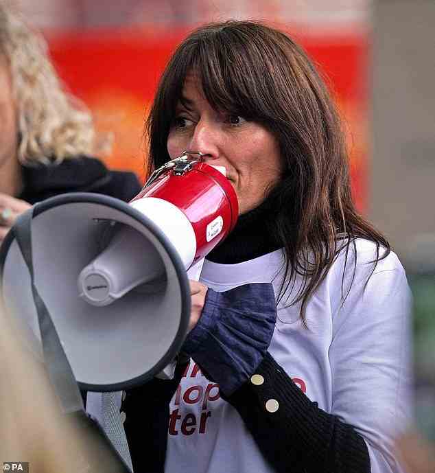 Davina McCall (above, at a rally outside Parliament) has become a tireless advocate for HRT after her own positive experience. She wrote on Instagram that my article was 'factually inaccurate' – but wouldn't say much more. Feel free to get in touch, Davina, if you find something that needs correcting