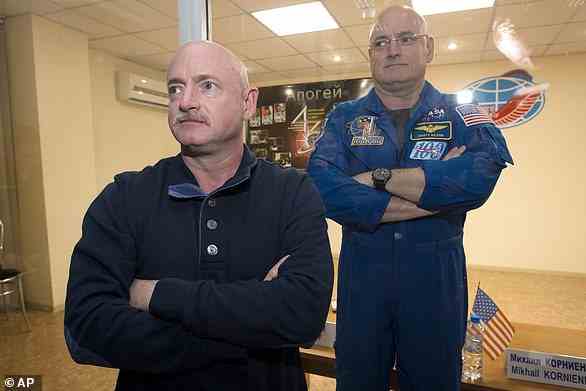 While astronaut Scott Kelly (right) lived aboard the International Space Station for 340 days, his identical twin brother Mark (left) remained on Earth – and researchers have now found a number of differences between the two