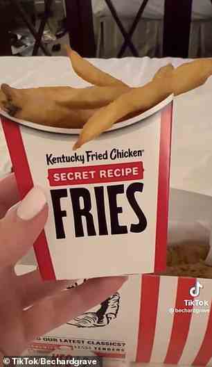 Bec sagte, sie bevorzuge die Chips, Burger und Hühnchen, die zu Hause serviert werden, im Vergleich zu den Mahlzeiten in Amerika