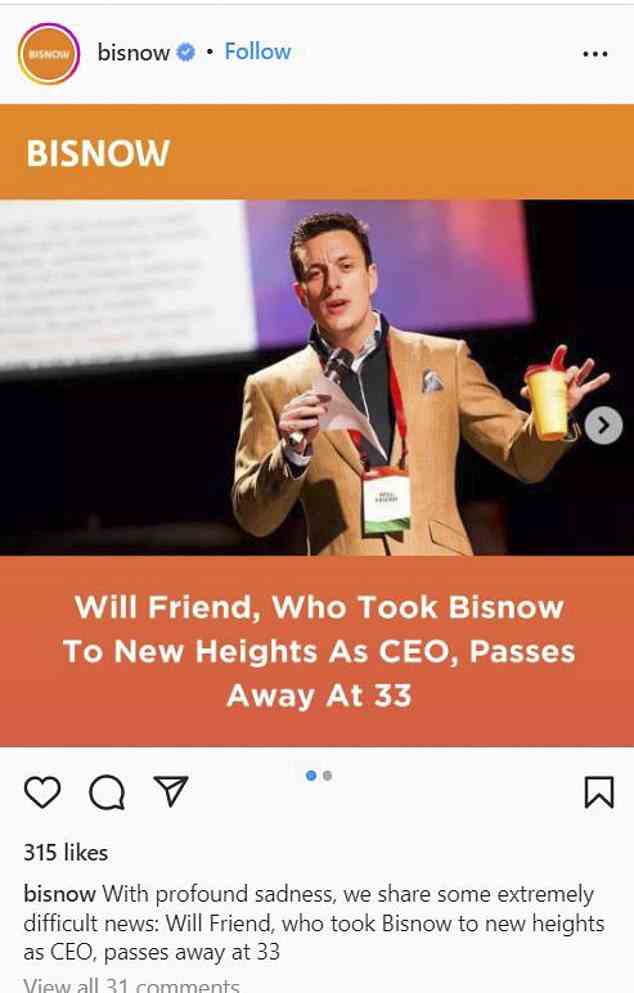 CEO: Friend war in den letzten sieben Jahren CEO des Unternehmens Bisnow, einer Business-to-Business-Plattform für die gewerbliche Immobilienbranche