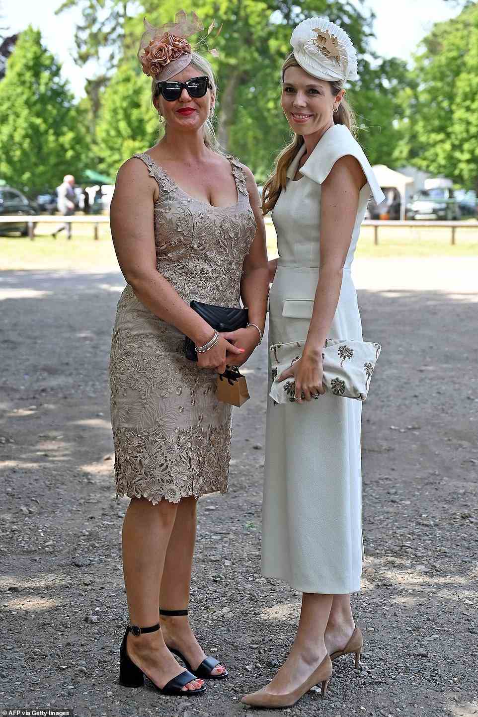 Sustainable dressing: Carrie Johnson has showcased her style prowess once again when stepping out at day four of Royal Ascot today in a rented Emilia Wickstead dress
