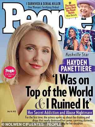 Panettiere said she feels as though she 'ruined' the many opportunities that she was given, noting that she was 'on top of the world' before plummeting into alcohol and substance abuse