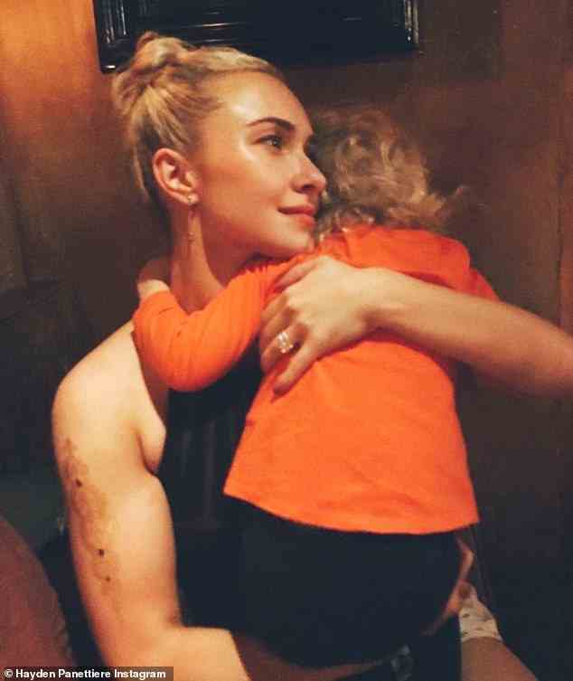The actress told People that her addictions spiraled out of control while she was suffering postpartum depression following the 2014 birth of her daughter Kaya (pictured)