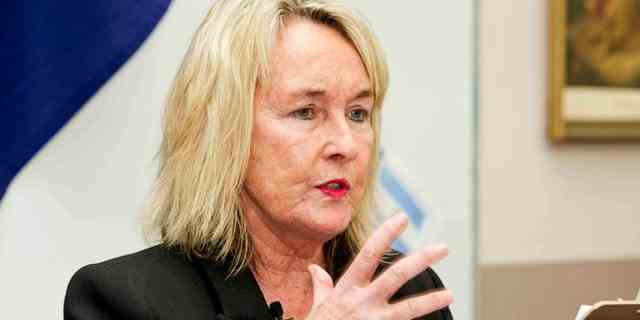 June Steenkamp, the mother of Reeva Steenkamp, delivers a lecture on women abuse to students in 2015.