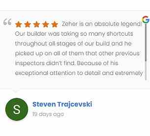 Site Inspections posts rave reviews from clients on its website and with buyers saving potentially hundreds of thousands its easy to see why