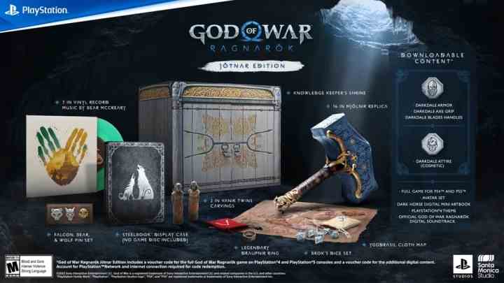Eine Ausstellung von God of War Goodies.