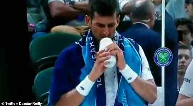 His unusual behaviour has already caused a stir at the contest, when the sports star was seen appearing to inhale a powder from his water bottle