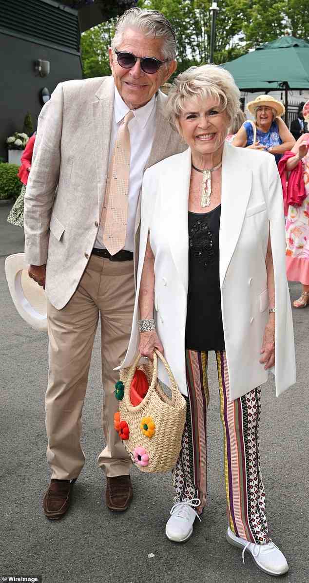 Star-studded: Stephen Way and Gloria Hunniford attended the sporting event together and looked in great spirits