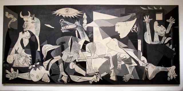 Pablo Picassos Guernica-Gemälde zeigt die Bombardierung der Stadt während des spanischen Bürgerkriegs.  