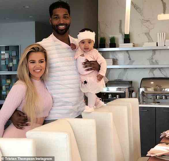 Thankful: After living together in lockdown, Khloe and Tristan are 'giving their relationship another try,'