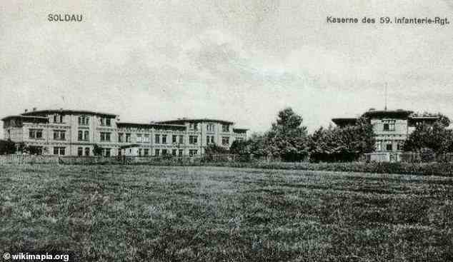 Das Lager Soldau wurde im Herbst 1939 eingerichtet und diente zunächst als Gefangenenlager für die jüdischen Eliten Polens.  Abgebildet ist das Lager, als es in Betrieb war