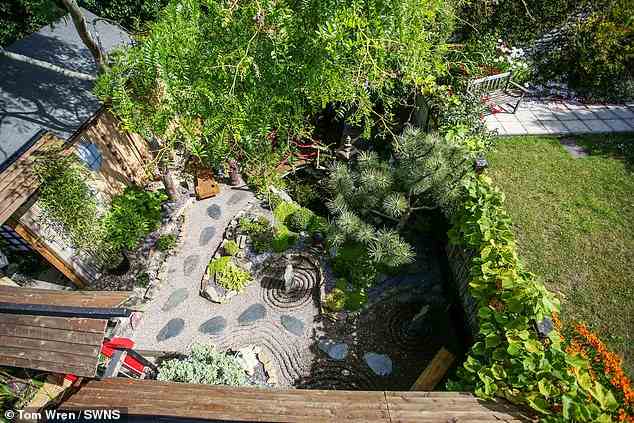 Bird's eye view: According to Martin, the response to his Japanese garden has been 'overwhelming'