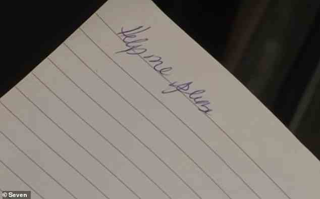 Eine besorgniserregende Notiz, in der um Hilfe gebeten wurde, wurde in Frau Souths Tagebuch in der Nähe ihres verlassenen Autos gefunden