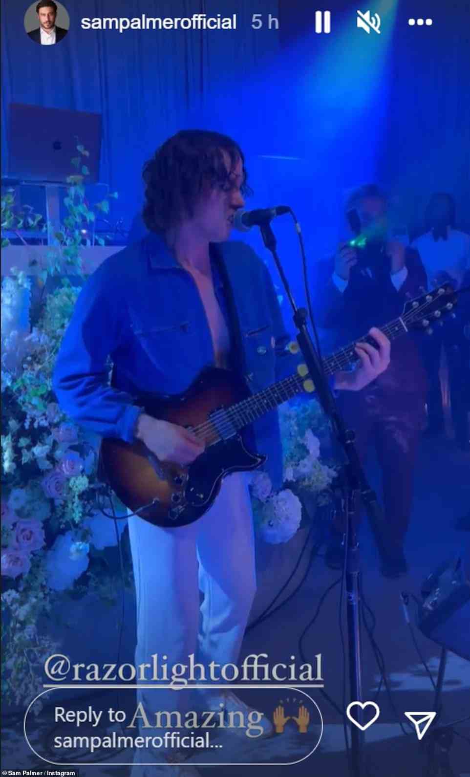 Performance: The couple hired British indie band Razorlight to entertain guests at the reception