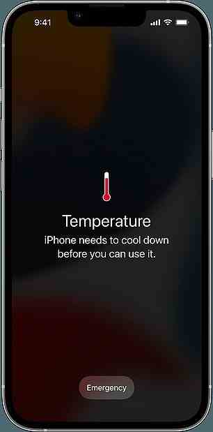 iPhone-Benutzer sehen einen Temperaturwarnbildschirm, wenn ihr Gerät eine bestimmte Temperatur überschreitet