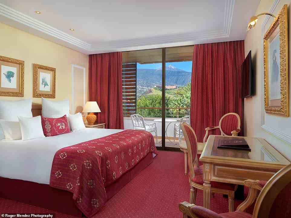 A double deluxe room with a Mount Teide view at Hotel Botanico. The volcano last erupted in 1909, Carlton reveals
