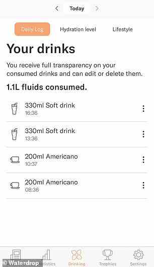 It estimates how much water a person needs to consume every day and allows them to track their progress by entering what they have drunk and when.