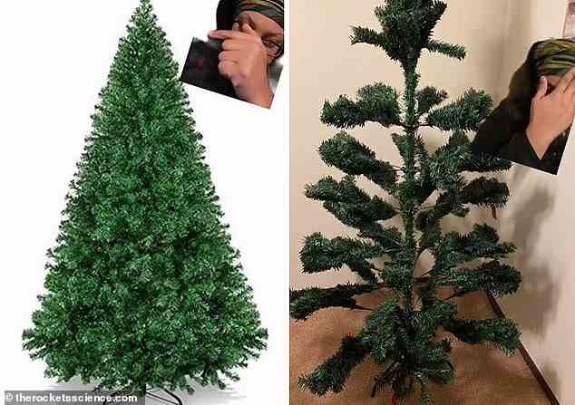 Der halbe Baum zum halben Preis!  Dieser US-Kunde war schockiert, als sein traurig aussehendes Weihnachtsdekor ankam, und machte sogar einen Facepalm.