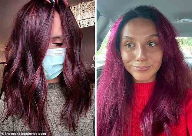 Eine US-Frau suchte nach einem glänzenden, subtilen Rosaton, stattdessen bekam sie einen vollen rosafarbenen Kopf, der eher nach Selbstfärbung als nach Profi aussieht