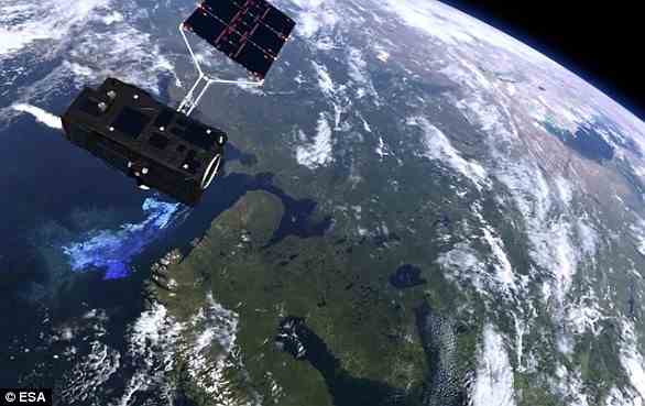Sentinel 3 (im Videomaterial abgebildet) ist in erster Linie eine Ozeanstudienmission, die von der Europäischen Weltraumorganisation im Rahmen ihres Copernicus-Programms entwickelt wurde.  Es ist aber auch in der Lage, Daten über die Atmosphäre und Landmassen zu liefern