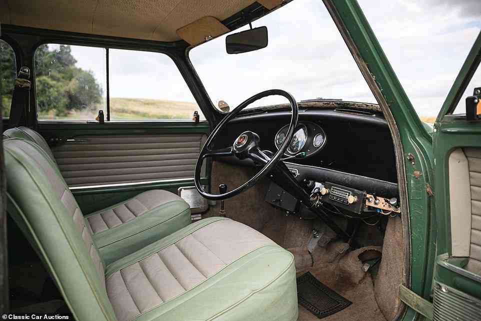 The car was sold in almost original condition, retaining its factory-fitted Dove Grey and Porcelain Green vinyl interior, which is complemented by Cumulous Grey carpets