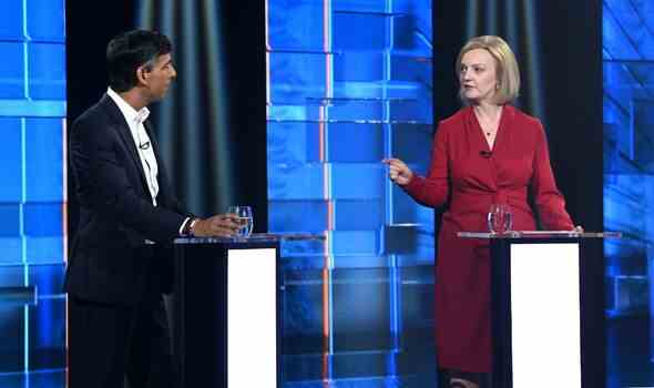 Rishi Sunak und Liz Truss während Großbritanniens nächstem Premierminister: Die ITV-Debatte