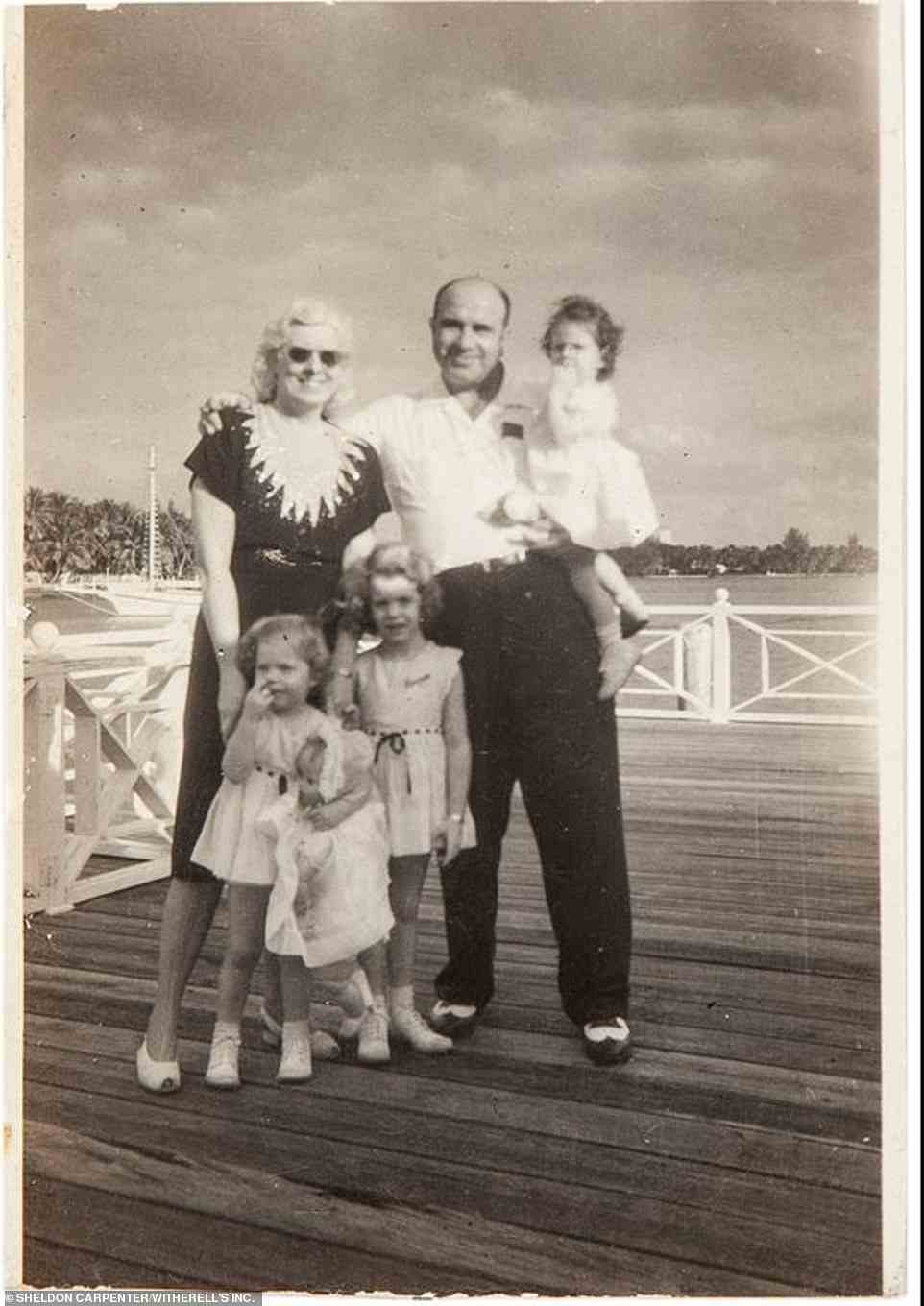 This is the last photo taken of Al Capone with his wife Mae and grandchildren Diane, Barbara and Ronnie