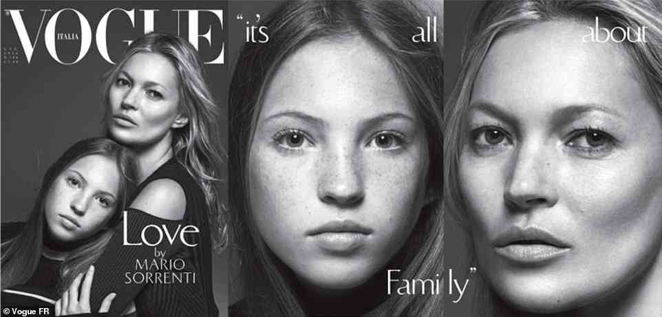 Right of passage: Kate Moss' daughter, Lila Grace, made her fashion debut alongside her mother on the cover of Vogue Italia in 2016
