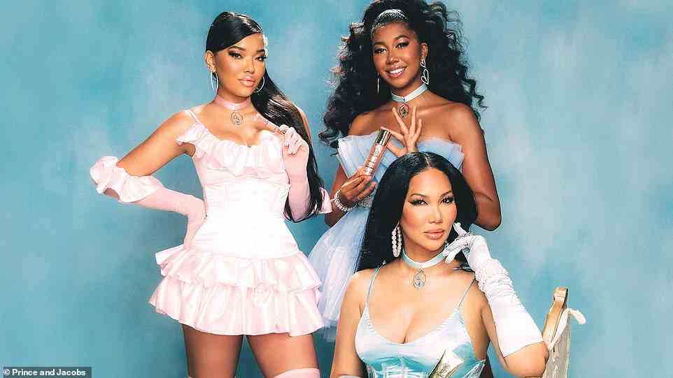 Family business: Kimora Lee Simmons chose to revive her iconic Baby Phat clothing line in 2019 with the help of her daughters Ming Lee, 22, (left) and Aoki Lee, 19 (right)