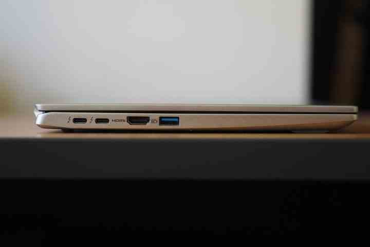 Acer Swift 3 2022 left side view showing ports.