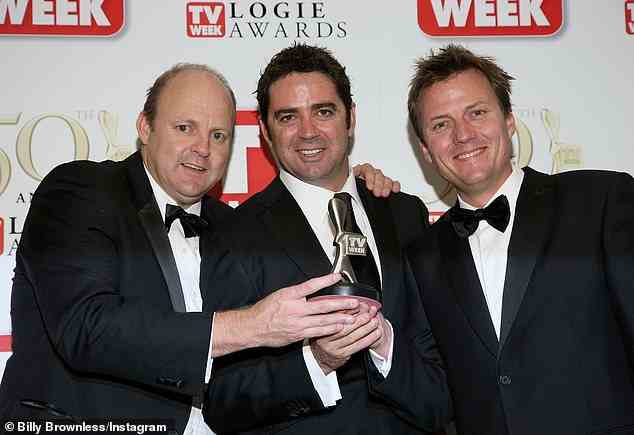 Von links nach rechts: Billy Brownless, Garry Lyon und James Brayshaw gewannen nach The Footy Show bei den TV Week Logie Awards 2008 einen silbernen Logie