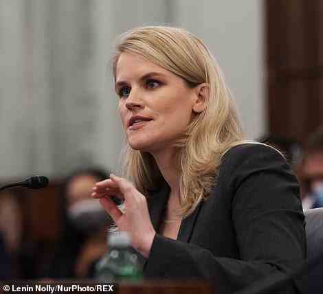 Facebook whistleblower Frances Haugen who testified before a Senate subcommittee about the harmful effects of Instagram