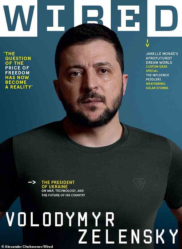 Inmitten des Krachs ist Zelensky auch auf dem Cover des Magazins Wired für deren September/Oktober-Ausgabe erschienen
