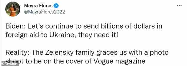 Es gibt keine Anhaltspunkte dafür, dass die Hilfslieferungen der Biden-Regierung an die Ukraine irgendetwas mit dem Vogue-Artikel zu tun haben