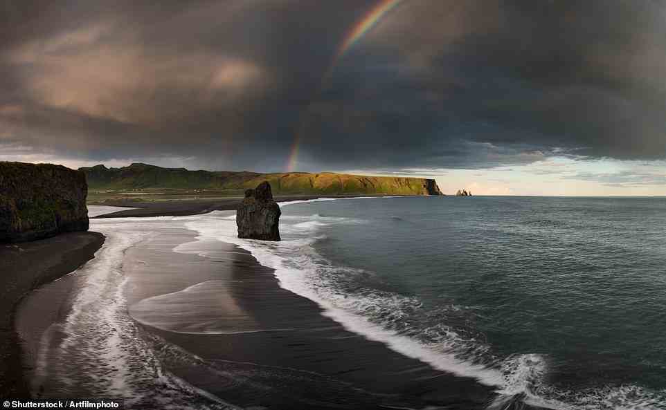 10. REYNISFJARA BEACH, VIK I MYRDAL, ICELAND: Game of Thrones fans may recognise this beach from season seven of the hit HBO fantasy series, Big 7 Travel reveals. It says: 'With enormous basalt stacks that rise out of the sea and unusual black sand, this is an unforgettable beach'