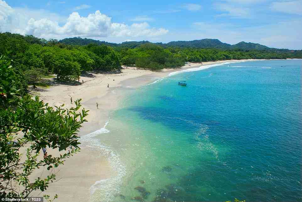 1. PLAYA CONCHAL, GUANACASTE, COSTA RICA: 'There¿s no getting around it, Costa Rica is the hottest destination to visit right now. Not only does it offer staggering biodiversity, this eco-friendly destination boasts one of the best beaches in the world,' says Big 7 Travel of the gold medal winner. It continues: 'This tiny beach is covered in crushed seashells, wrapped around a turquoise bay. Paradise'