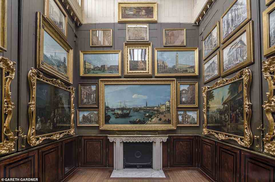 This is the Picture Room at the Sir John Soane's Museum. Masterpieces by Hogarth, Canaletto, Turner and Piranesi are all hung on the walls here