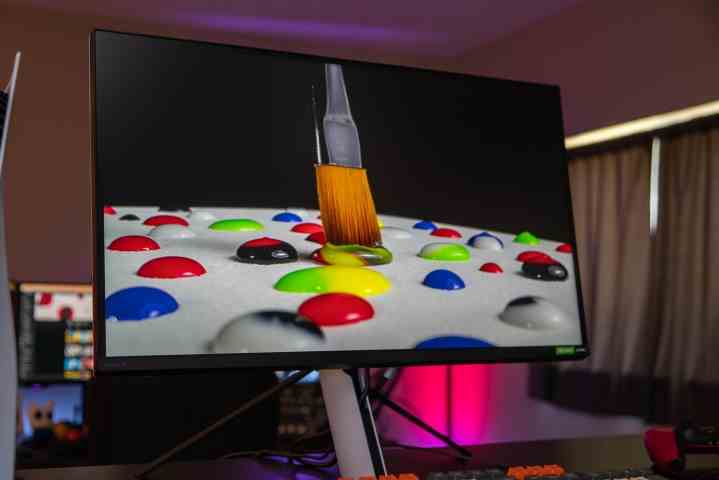 An HDR video playing on the Sony InZone M9.