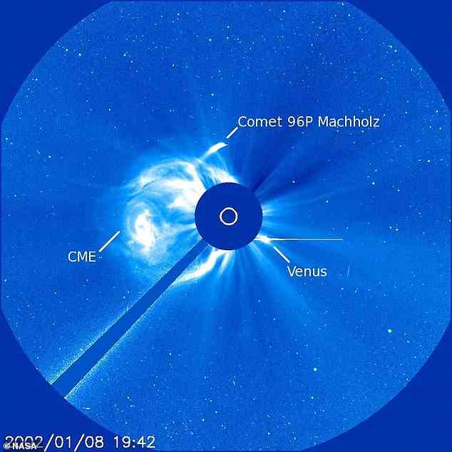 Die Teile des Weltraumschrotts, die mit unserer Atmosphäre interagieren, um die Delta-Aquariiden zu erzeugen, stammen vom Kometen 96P/Machholz, der etwa alle fünf Jahre einmal um die Sonne kreist