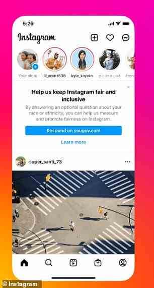 Laut Instagram wird die Umfrage ihnen helfen, eine faire und integrative Plattform aufzubauen