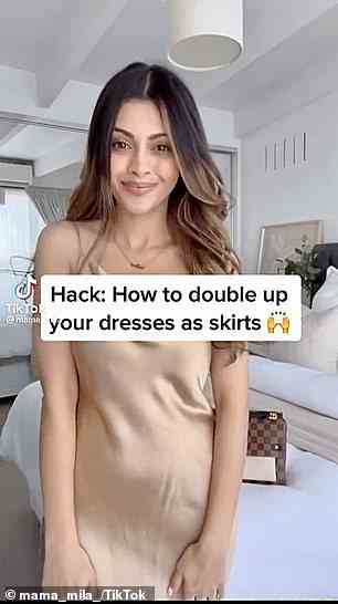 Melbournes Mutter Chantel Mila hat ein Video geteilt, das zeigt, wie man Kleider in Röcke verwandelt